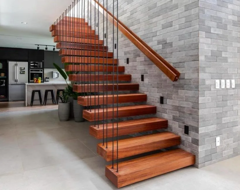 1027a_escada-madeira-flutuante-moderna Escadas na Decoração: Mais que Conexão, Arte e Estilo no Seu Lar