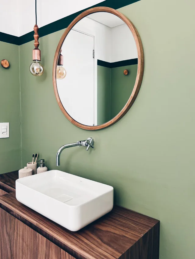 1029_meia-parede-verde-lavabo Meia Parede: Um Truque Simples para Transformar com Estilo os Seus Espaços